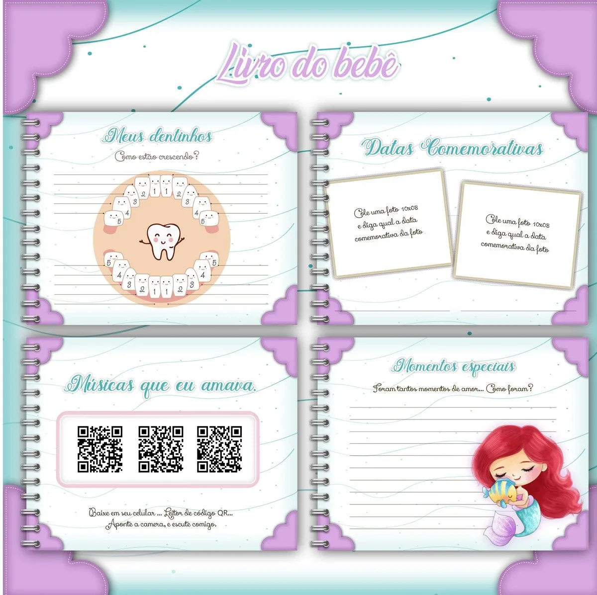 Livro do Bebê A Pequena Sereia Ariel- Arquivo Digital