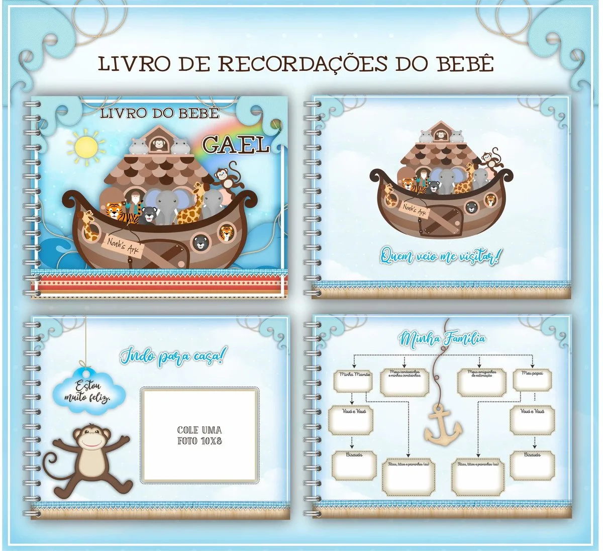 Livro do Bebê Arca de Noé - Arquivo Digital 2 Livro do Bebê Arca de Noé - Arquivo Digital