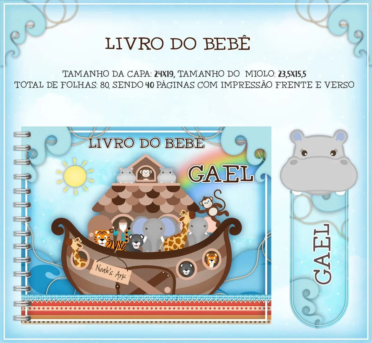 Livro do Bebê Arca de Noé - Arquivo Digital 1 Livro do Bebê Arca de Noé - Arquivo Digital