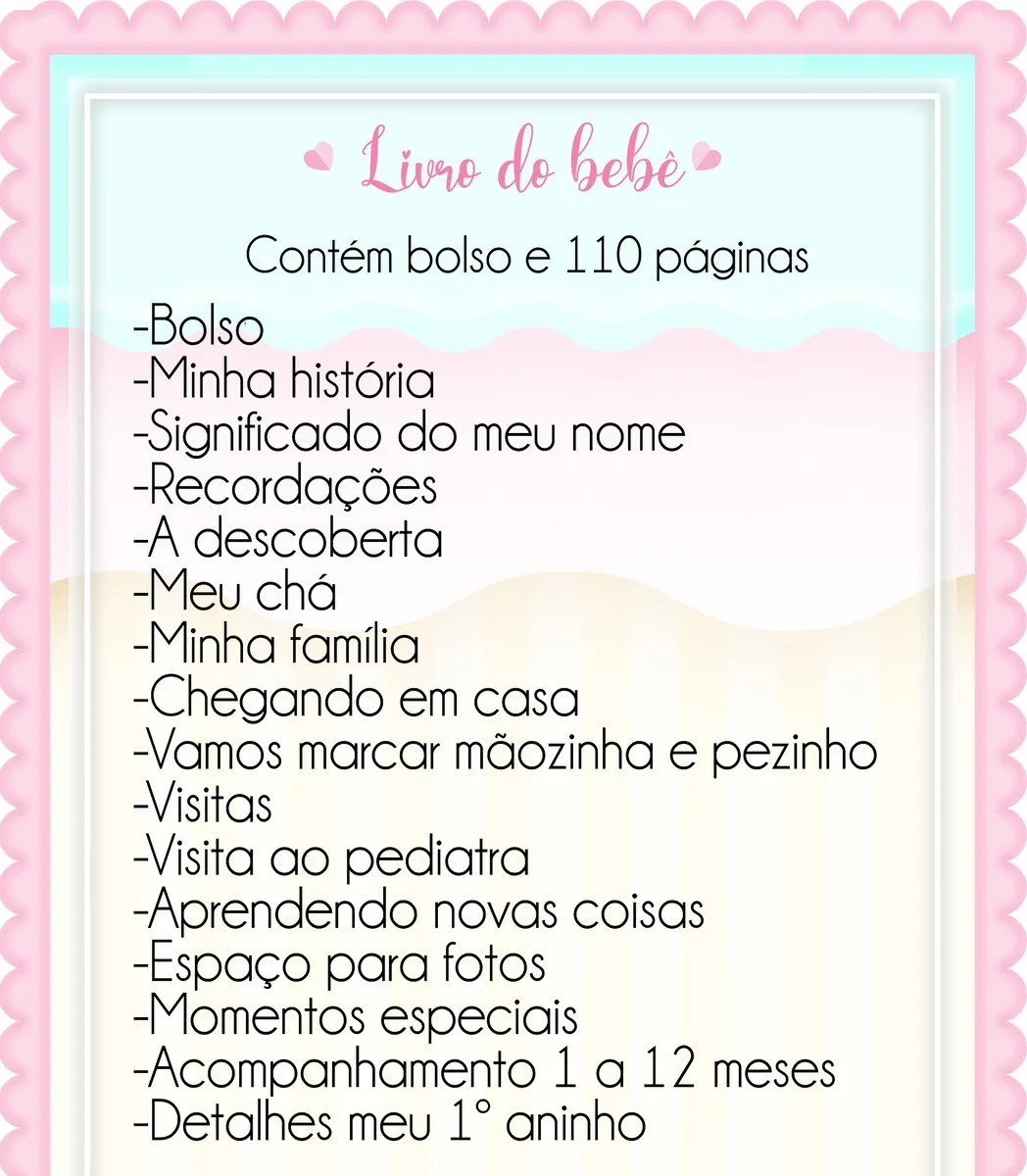 Livro do Bebê Baby Menina - Arquivo Digital