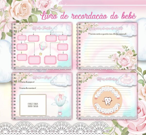 Livro do Bebê Balão Rosa - Arquivo Digital