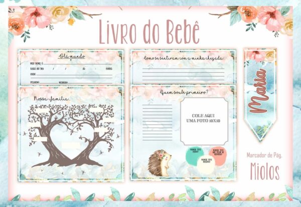 Livro do Bebê Bosque Menina II - Arquivo Digital