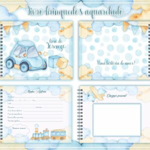 livro do bebe brinquedos aquarelados arquivo digital lembrancas