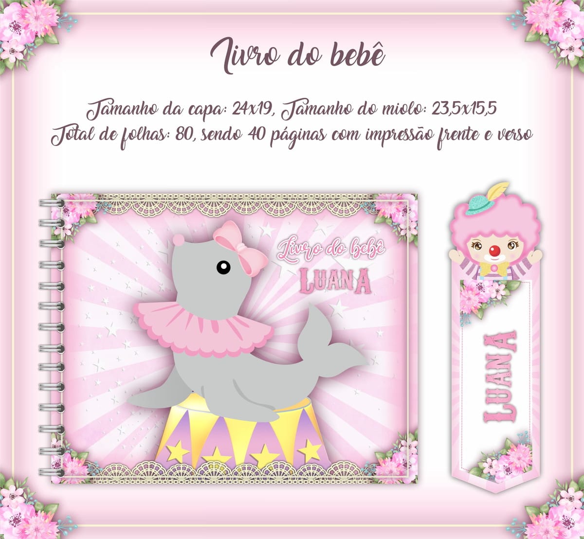 Livro do Bebê Circo Menina Arquivo Digital 80 Páginas 1 Livro do Bebê Circo Menina Arquivo Digital 80 Páginas