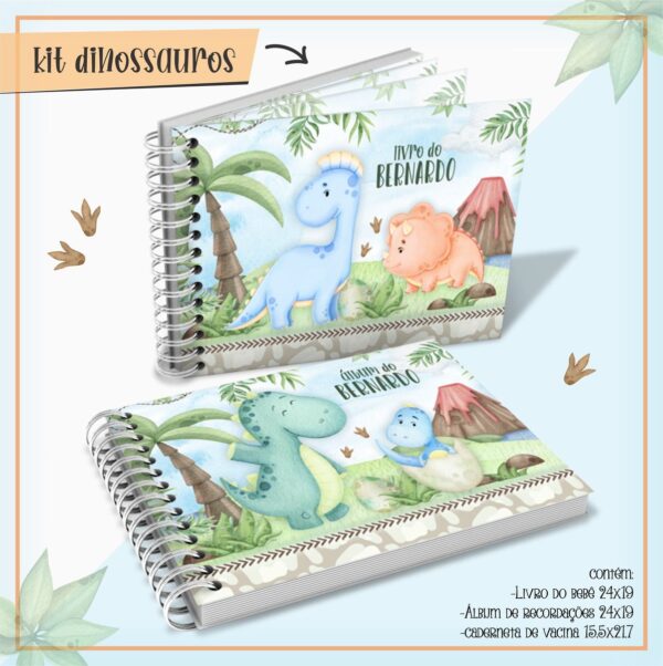 Livro Do Bebê Dino Aquarelado - Arquivo Digital