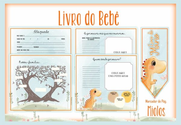 Livro do Bebê Dino Laranja - Arquivo Digital