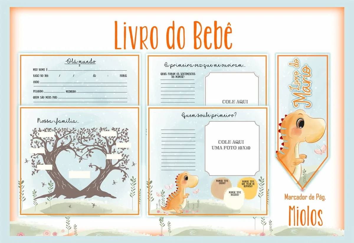 Livro do Bebê Dino Laranja - Arquivo Digital