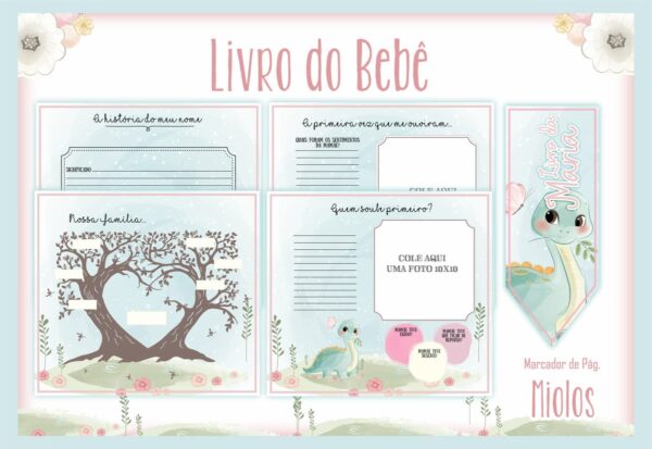 Livro do Bebê Dino Menina I - Arquivo Digital