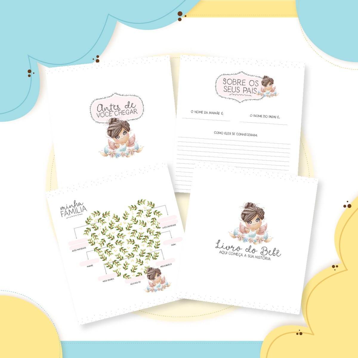Kit Digital Livro do Bebê Fadas com 96 Páginas 3 Kit Digital Livro do Bebê Fadas com 96 Páginas - Imagem 3