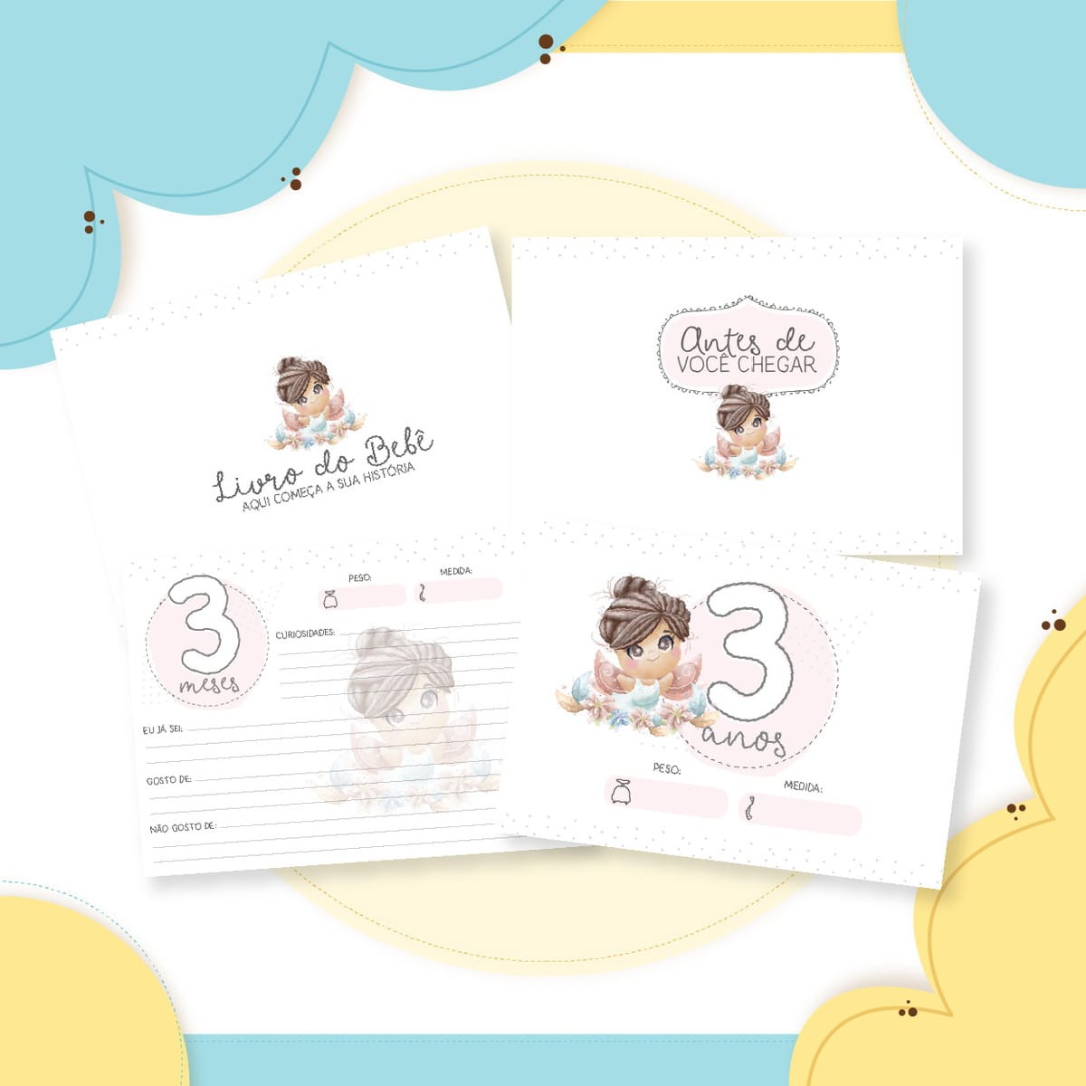 Kit Digital Livro do Bebê Fadas com 96 Páginas 4 Kit Digital Livro do Bebê Fadas com 96 Páginas - Imagem 4
