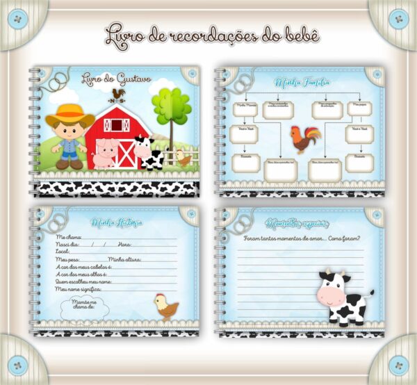 Livro do Bebê Fazendinha Menino - Arquivo Digital