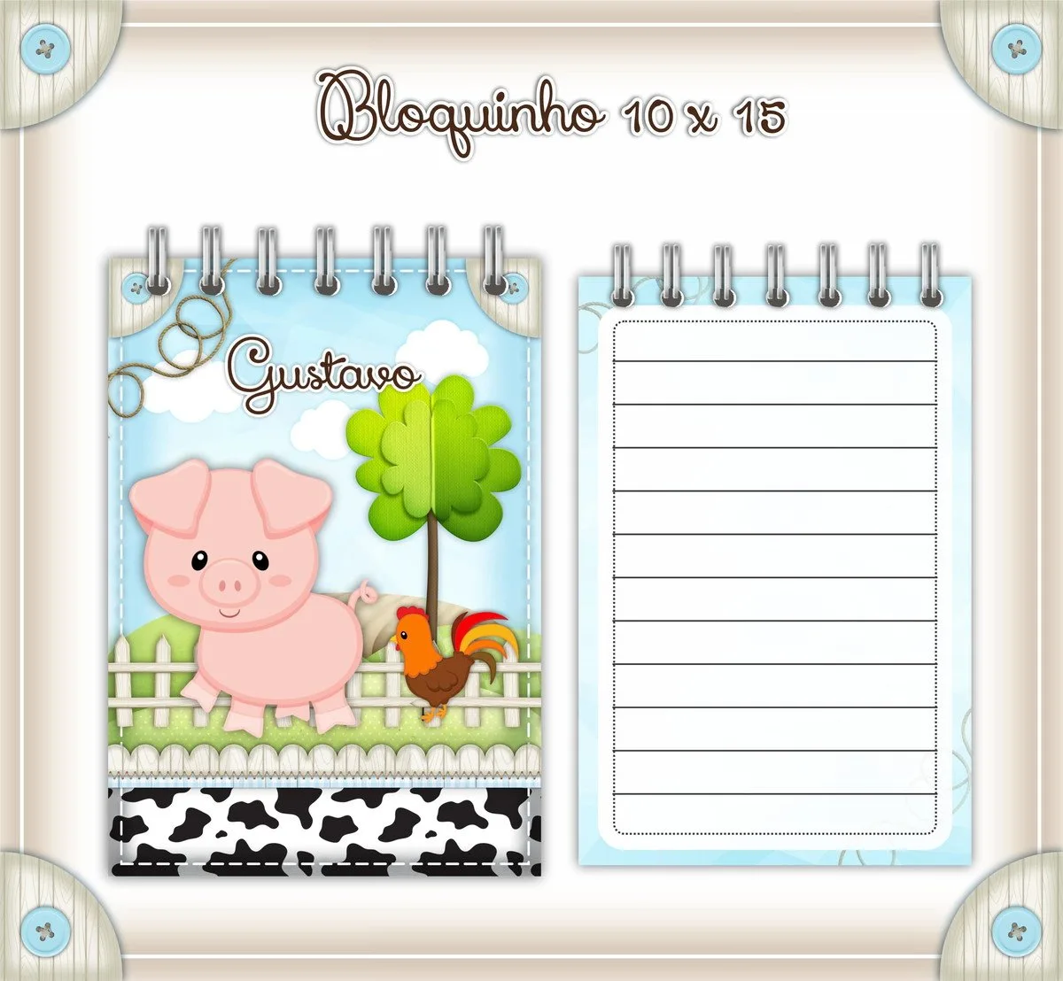 Livro do Bebê Fazendinha Menino - Arquivo Digital