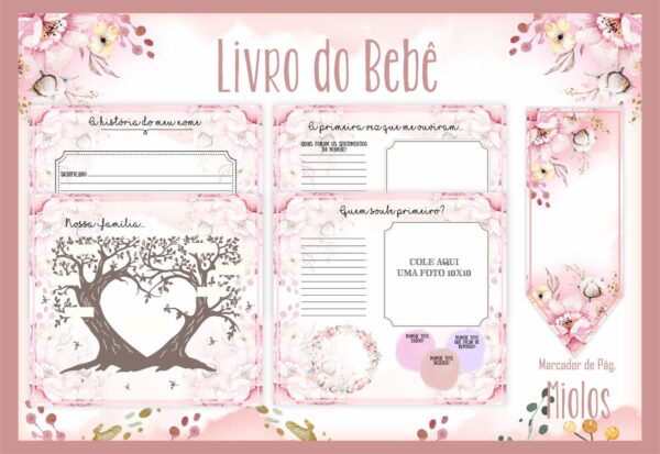 Livro do Bebê Floral I - Arquivo Digital