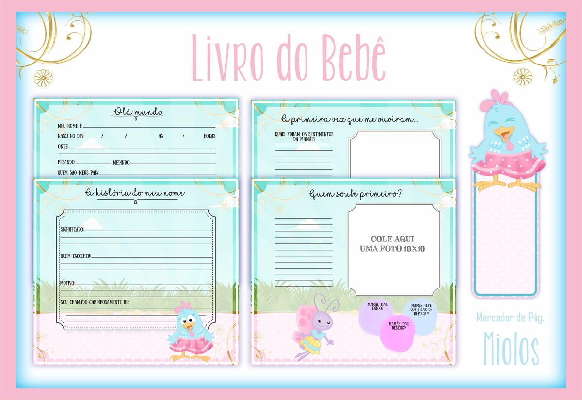 Kit Digital Livro do Bebê Galinha Pintadinha Rosa 2 Livro Do Bebe Galinha Pintadinha Rosa I Arquivo Digital 2