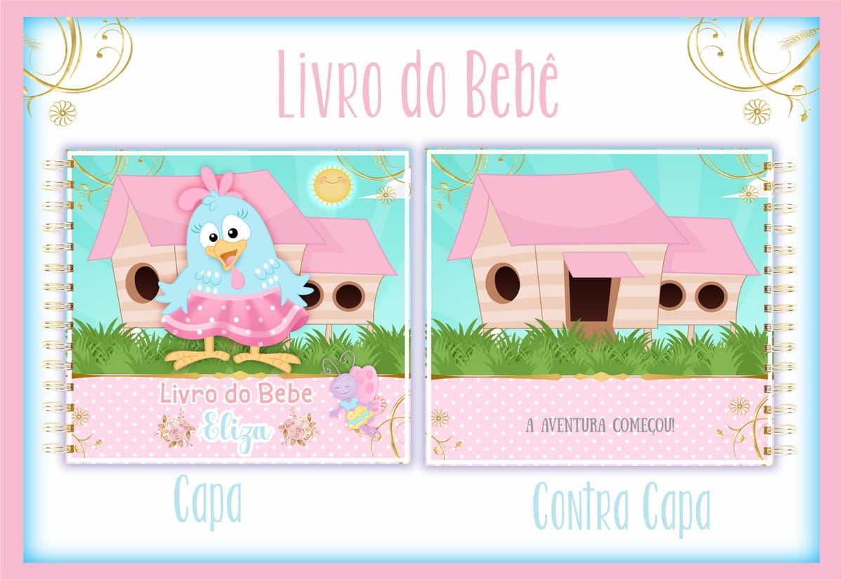 Kit Digital Livro do Bebê Galinha Pintadinha Rosa 1 Livro Do Bebe Galinha Pintadinha Rosa I Arquivo Digital