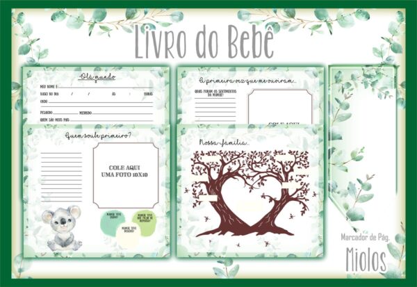 Livro do Bebê Koala Menino - Arquivo Digital