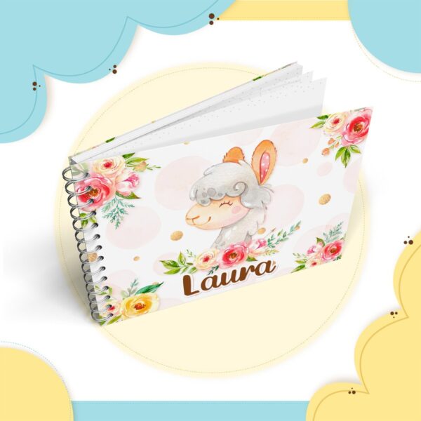 Livro do Bebê Lhama Floral - Arquivo Digital