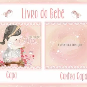 Livro do Bebê Menina Aquarela - Arquivo Digital