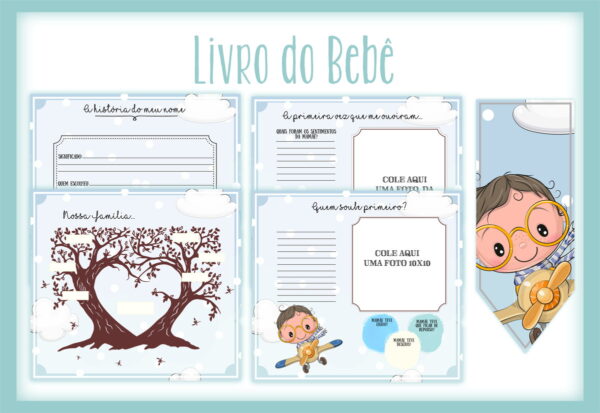 Livro do Bebê Menino Aviador I - Arquivo Digital