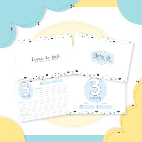 Livro do bebê Minimalista Menino - Arquivo Digital