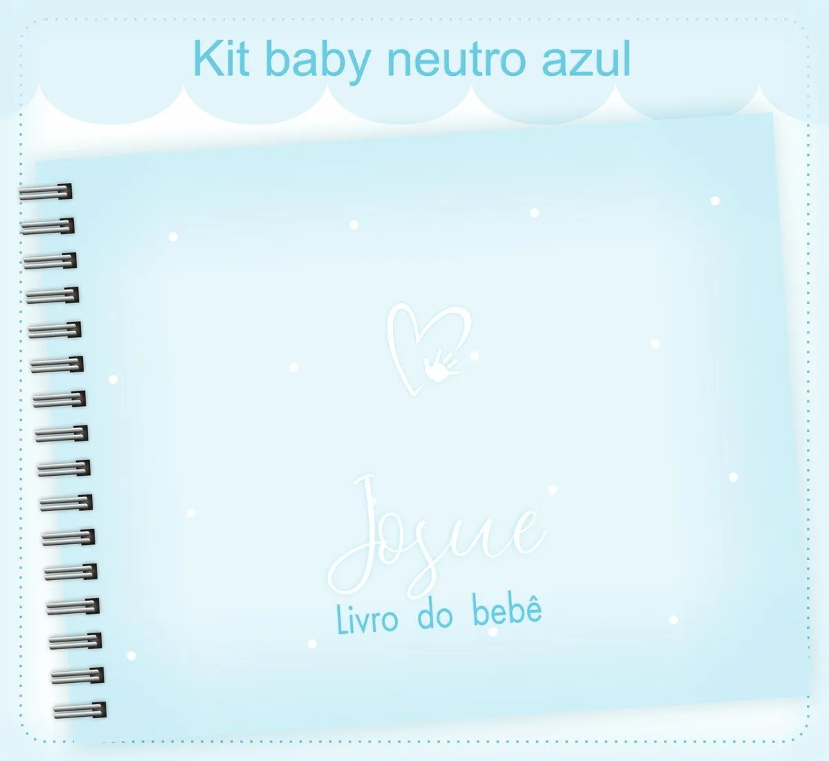 Livro do Bebê Neutro Azul Claro Menino - Arquivo Digital