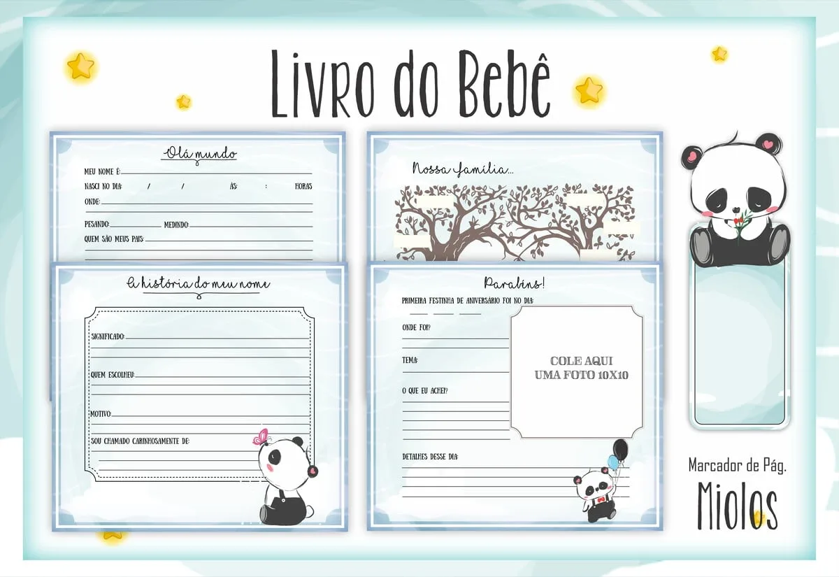 Livro do Bebê Pandinha Menino - Arquivo Digital
