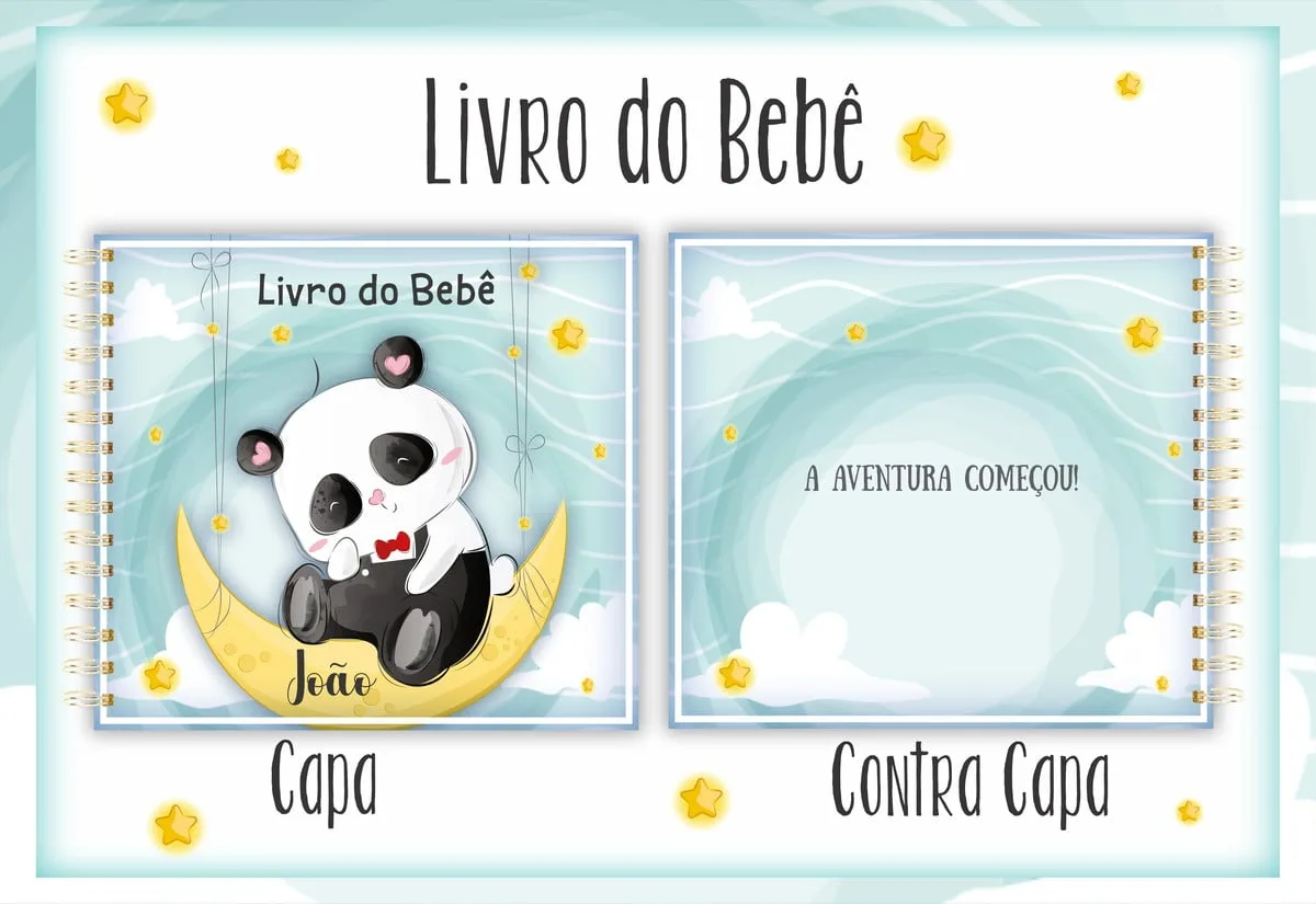 Livro do Bebê Pandinha Menino - Arquivo Digital
