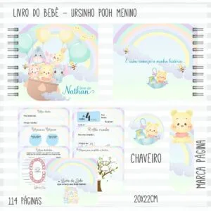 Livro do Bebê Pooh Menino - Arquivo Digital 7 Livro do Bebê Pooh Menino - Arquivo Digital