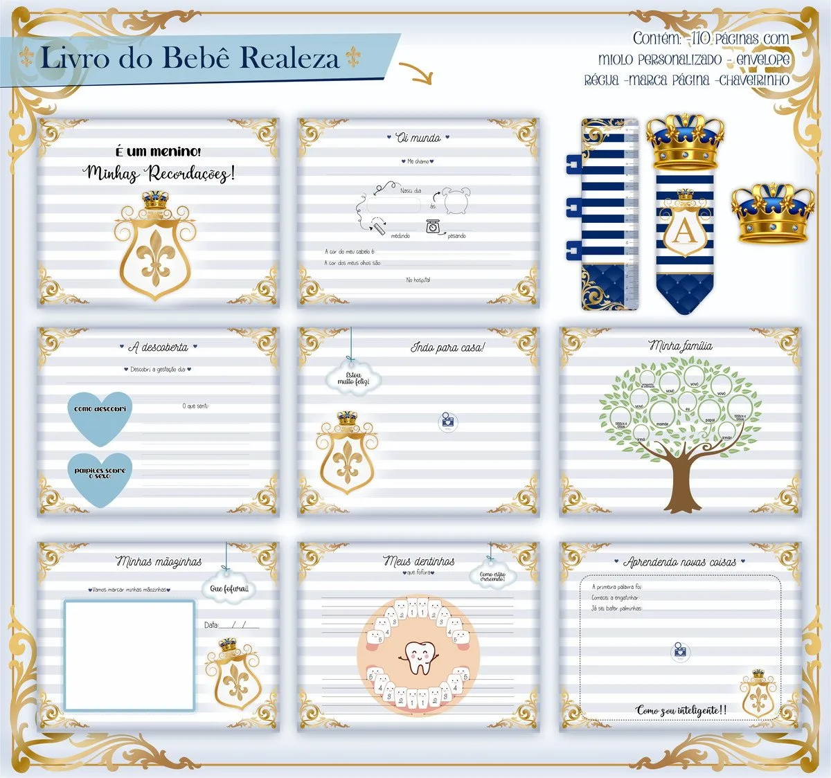 Livro Do Bebê Realeza Menino - Arquivo Digital