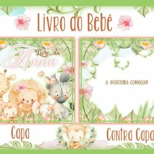 Livro do Bebê Safari Menina I - Arquivo Digital