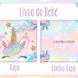 Livro do Bebê Unicornio Glitter - Arquivo Digital