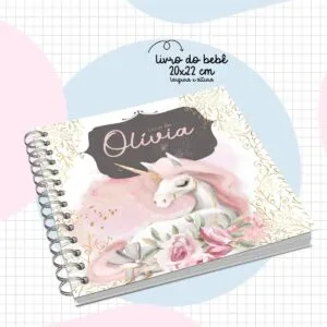 Livro do Bebê Unicórnio Rosa - Arquivo Digital
