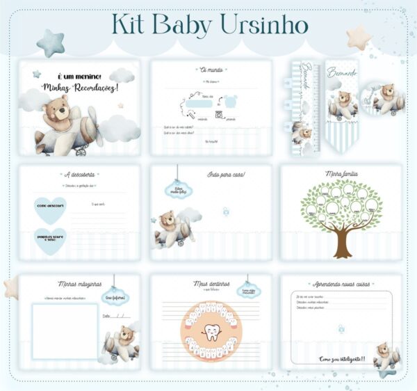 Livro do Bebê Urso Baby Menino - Arquivo Digital