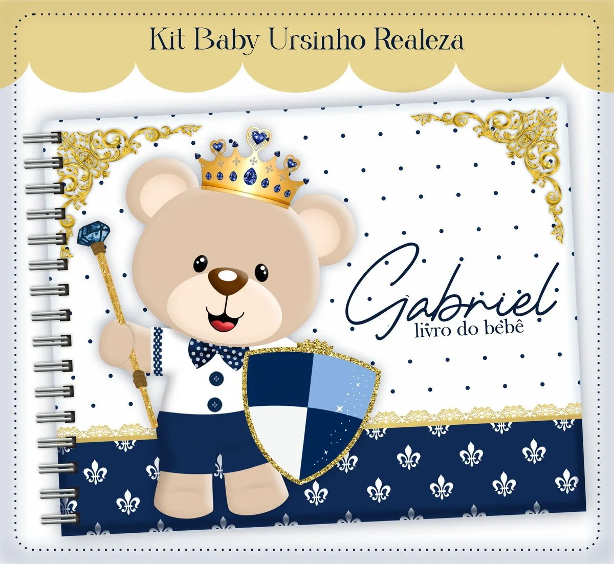 Livro do Bebê Urso Realeza Menino - Arquivo Digital