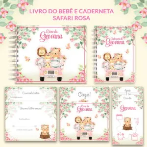 Livro e Caderneta Safari Rosa - Arquivo Digital 10 Livro e Caderneta Safari Rosa - Arquivo Digital