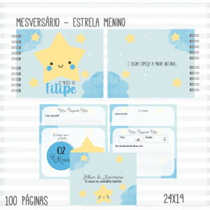 livro mesversario estrela menino arquivo digital