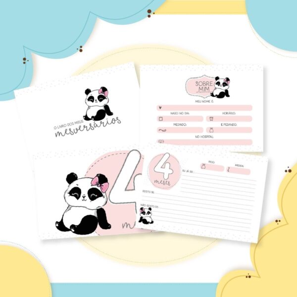 Livro Mêsversário Panda Menina - Arquivo Digital