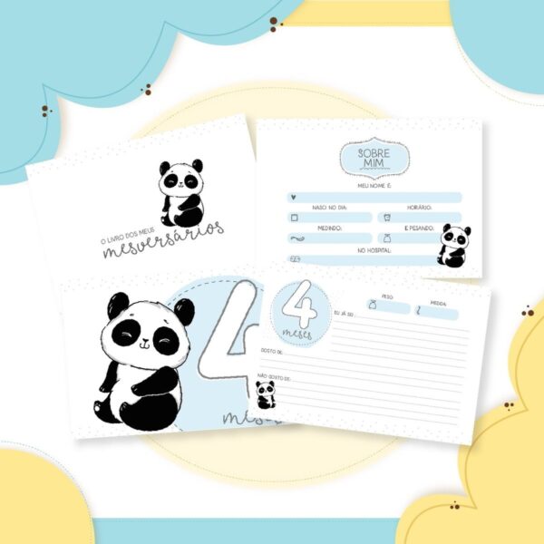 Livro Mêsversário Panda Menino - Arquivo Digital