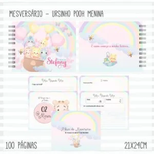 Livro Mêsversário Pooh Menina - Arquivo Digital