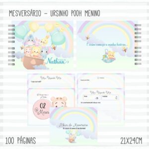 Livro Mêsversário Pooh Menino - Arquivo Digital