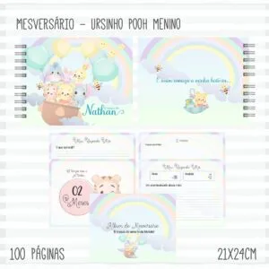 Livro Mêsversário Pooh Menino - Arquivo Digital