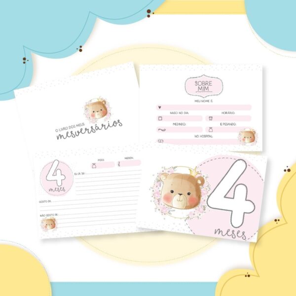 Livro Mêsversário Ursinha Princesa - Arquivo Digital