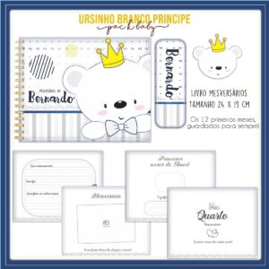 Livro Mesversário Ursinho Branco - Arquivo Digital