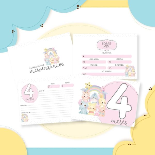 Livro Mêsversário Ursinho Pooh Menina - Arquivo Digital