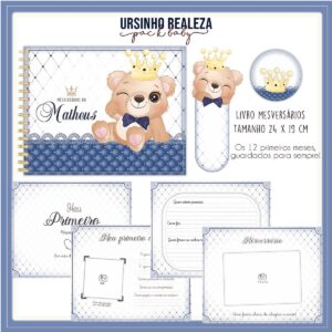 Livro Mesversário Ursinho Realeza - Arquivo Digital