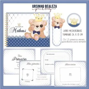 Livro Mesversário Ursinho Realeza - Arquivo Digital