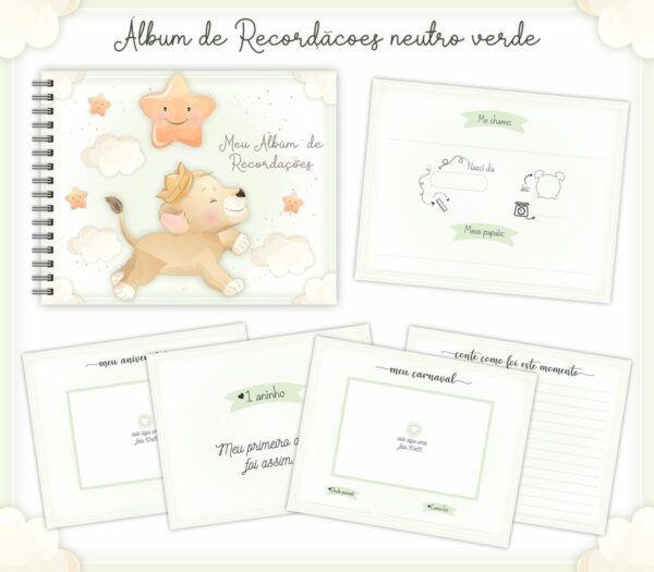 Livro Recordações Bebê leão - Arquivo Digital