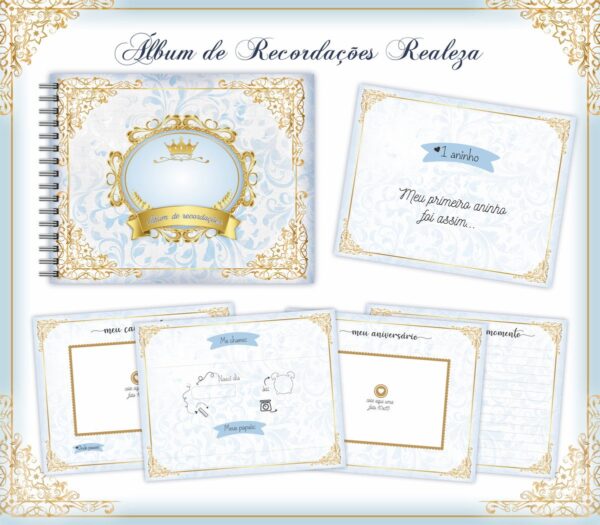 Livro Recordações Bebê Realeza - Arquivo Digital