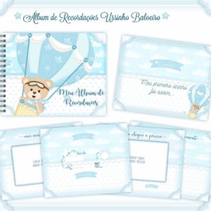 livro recordacoes bebe ursinho baloeiro arquivo digital organizar recordacoes bebe