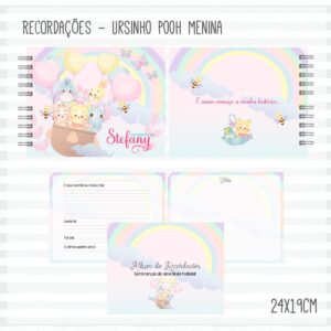 Livro Recordações do Bebê Pooh Menina - Arquivo Digital